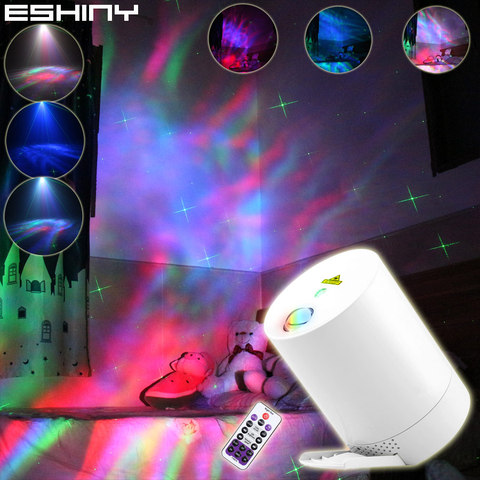 ESHINY Laser RGB LED Galaxy Aurora Night Light For Kids Big Stars Sky Projector USB Nebula Lamp Bedroom Beside Lamp Gift B205N7 ► Photo 1/6