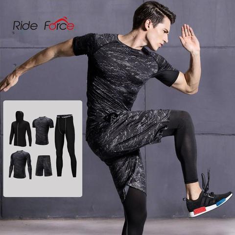 Men Sports Suit Compression Underwear Outdoor Running Jogging Clothes T Shirt Pants Gym Fitness Training Workout Tights Costume ► Photo 1/6