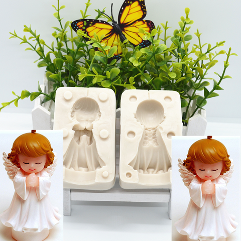 3d Angel Girl Resin Lace Silicone Mold Resin Kitchen Baking Tool DIY Chocolate Cake Mousse Dessert Fondant Moulds For Decoration ► Photo 1/6