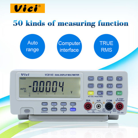 Digital Bench Top Multimeter Temperature Meter Tester PC Analog 80,000 counts Analog Bar Graph w/ 23 segments DMM VICH VC8145 ► Photo 1/6