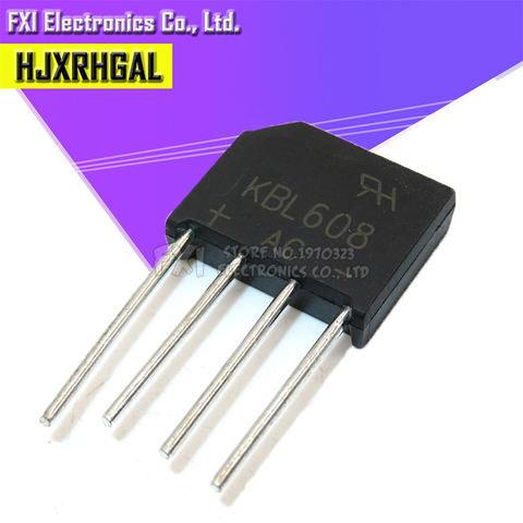 10PCS KBL608 KBL  ZIP 608 bridge pile 6A 800V flat bridge rectifier New original ► Photo 1/2