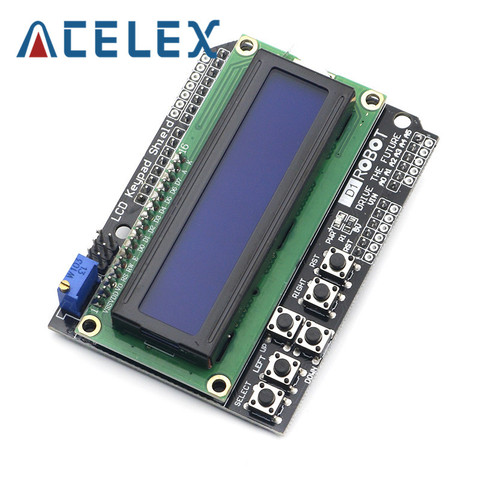 LCD Keypad Shield LCD1602 LCD 1602 Module Display For Arduino ATMEGA328 ATMEGA2560 raspberry pi UNO blue screen ► Photo 1/6