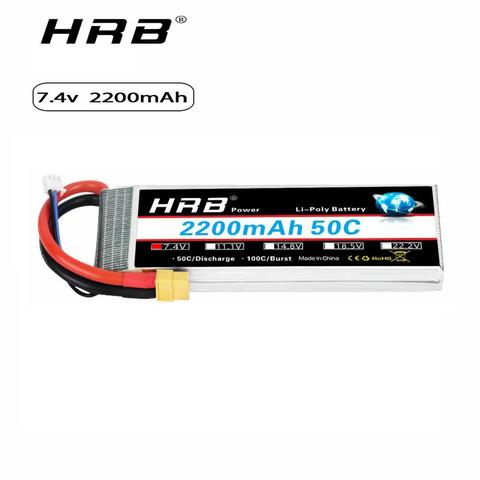HRB 2S 7.4V 2200mah Lipo Battery 50C for  RC Drone frame Remote Control FPV Quadcopter Boat Helicopter RC Car 1/16 ► Photo 1/6
