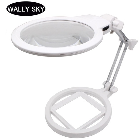 Foldable Magnifier LED Desktop Magnifying Glass Large Size Adjustable Table Reanding Magnifier with Scale Embroidery Loupe ► Photo 1/6