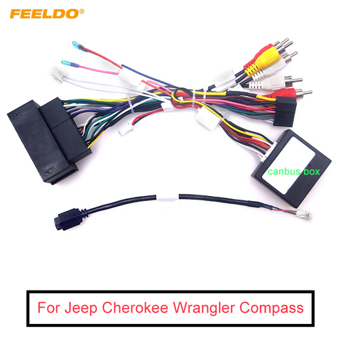 FEELDO Car 16pin Android Wiring Harness USB Cable With Canbus For Jeep Cherokee 15~19/Compass(17–20)/Grand Commander/Renegade ► Photo 1/5