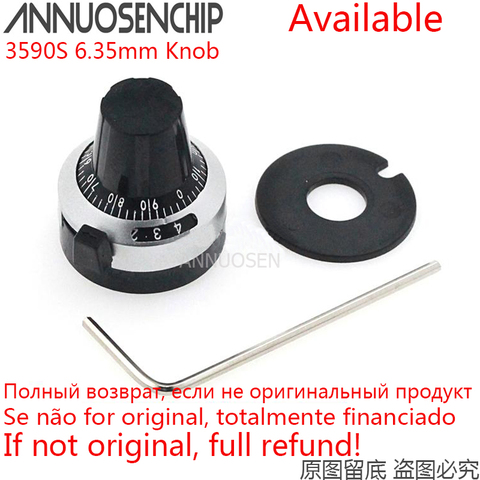 1PCS 3590S 6.35 mm Precision Scale Knob Potentiometer Knob Equipped with Multi-turn Potentiometer ► Photo 1/1