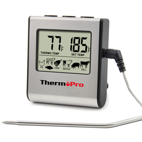 ThermoPro TP-16 Digital Thermometer For Oven Smoker Candy Liquid Kitchen Cooking Grilling Meat BBQ Thermometer and Timer ► Photo 1/6