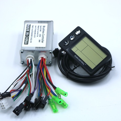 GREENTIME 24V/36V/48V 250W BLDC motor controller E-bike brushless speed driver and S866 LCD Display one set ► Photo 1/4