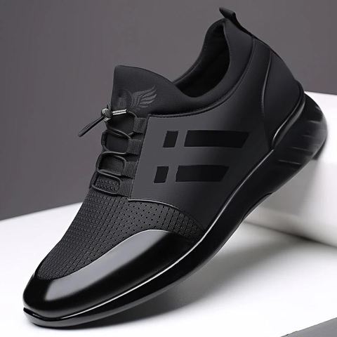 RayZing 2022 Men's Fashion Sneakers Man Casual Shoes Breathable Men Genuine Leather Shoes Big size Increasing Office Footwear ► Photo 1/6