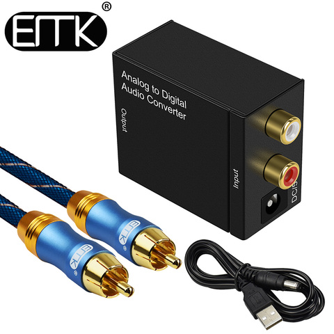 EMK Analog to Digital Audio Converter L/R RCA to Coaxial Optical Toslink SPDIF Output Converter Adapter for TV Xbox 360 DVD ► Photo 1/6
