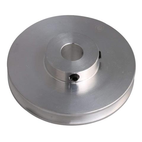 58x16MM Silver Aluminum Alloy Single Groove Fixed Bore Pulley for Motor Shaft 3-5MM PU Round Belts ► Photo 1/3