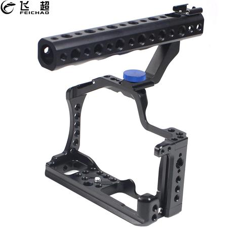 M50 Camera Cage Rig + 1/4 Top Handle Grip Aluminum Alloy for Canon EOS M50 M5 DSLR Cold Shoe Mount Video Vlog Film Stabilizer ► Photo 1/6