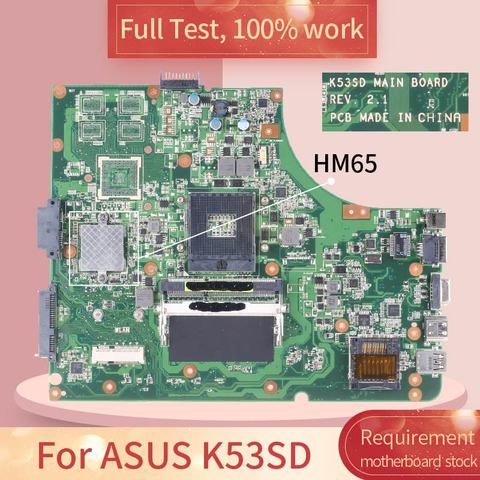 For ASUS K53SD REV.2.1 HM65 DDR3 Notebook motherboard Mainboard full test 100% work ► Photo 1/4