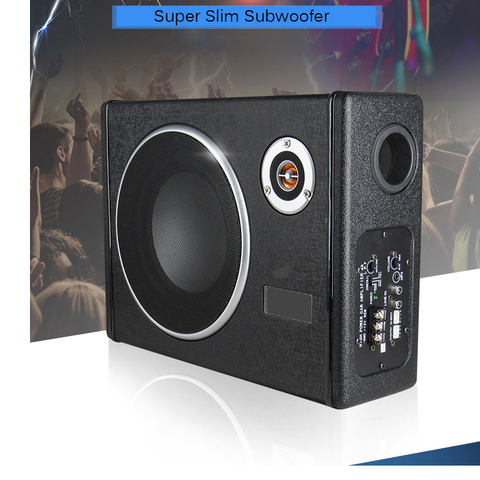 12v 10inch  Super Slim  500w 4ohm  Active Car Audio Speaker Box Underseat Black Subwoofer Dome Tweeter ► Photo 1/6