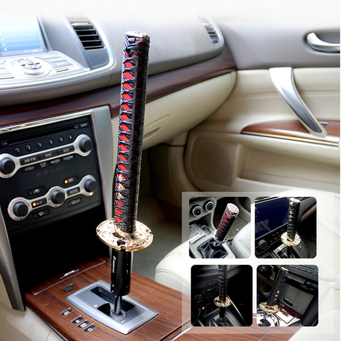 Samurai Sword Gear Shift Knob Universal Manual and Automatic Car Gearstick Shifter Knob Head Long Stick ► Photo 1/5