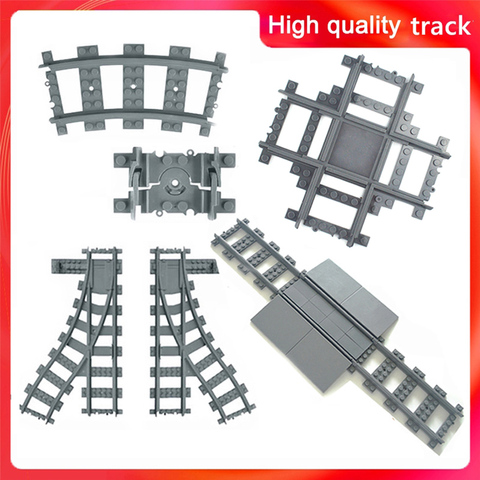100Pcs City Trains Train Track Rail Bricks Model  Toy Soft Track& Cruved& straight For Kids Gift Compatible All Brands Railway ► Photo 1/6