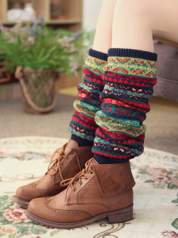 2022 New Winter And Autumn Leg Warmers Bohemia Fashion Knee Pad Warmth Anti-arthritis Boot Cuffs ► Photo 1/5