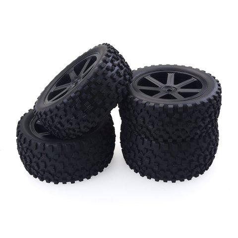 4PCS 1/10 RC Car Rubber Tyres Plastic Wheels for Redcat HSP HPI Hobbyking Traxxas Losi VRX LRP ZD Racing 1/10 Buggy ► Photo 1/6