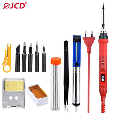 JCD 220V/110V Soldering Iron Kit 80W Multi-function Button Adjustable Temperature Soldering Station LCD Digital Display Iron908U ► Photo 1/6