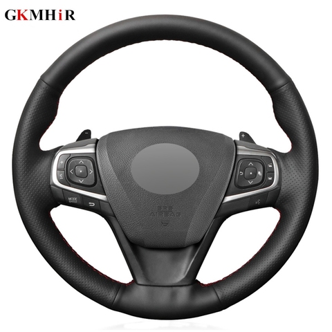 Black Leather Car DIY Hand-stitched Steering Wheel Cover for Toyota Camry 2015 2016 2017 Avalon 2013-2022 ► Photo 1/6