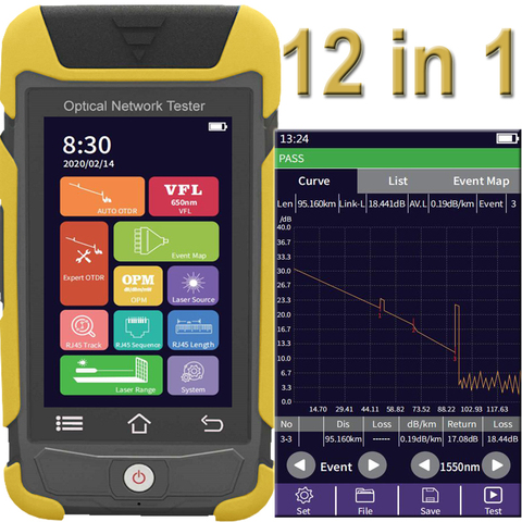 980EXP OTDR Reflectometer with Multi Functions OPM OLS VFL Auto Event Map RJ45 Cable Tester Expert Testing SC FC Connectors ► Photo 1/5