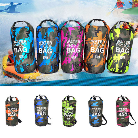 2/5/10/15L Outdoor Camouflage Waterproof Dry Bags Portable Rafting Diving Dry Bag Sack PVC Swimming Bags for River Trekking ► Photo 1/6