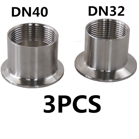 DN32 DN40 3PCS 5PCS Adapters for heater Sanitary Stainless Steel SS304 Female Threaded Ferrule Pipe Fittings Tri-Clamp ► Photo 1/6