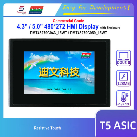 Dwin T5 HMI Display, DMT48270C043_15WT DMT48270C050_15WT 4.3