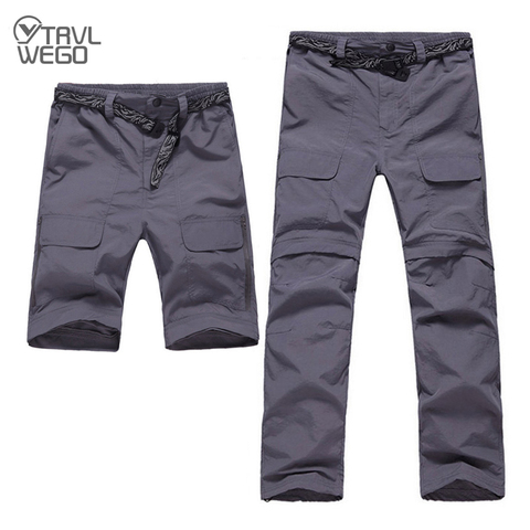 TRVLWEGO Spring Summer Man Hiking Male Fishing Active Quick-dry Pants Ultraviolet-proof Detachable Leg Trousers Thin Fabric ► Photo 1/6