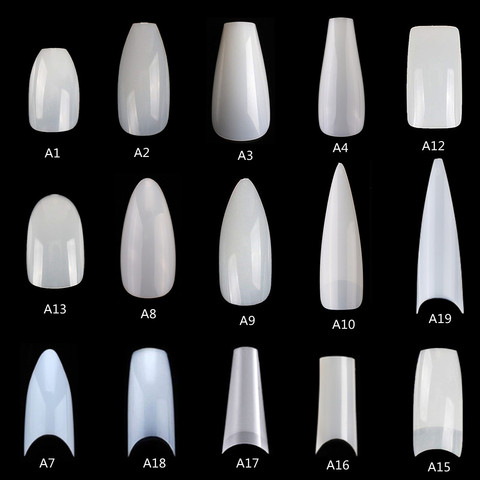 Makartt 50 Bags x 500pcs Coffin Fake Nail Tips Stiletto Clear Natural False Acrylic Nails Ballerina Nails Press on Nails ► Photo 1/6
