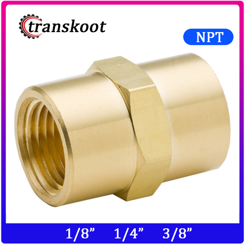 3300 2pcs Brass Copper Hose Pipe Fitting Hex Coupling Coupler Fast Connetor with NPT Female Thread 1/8