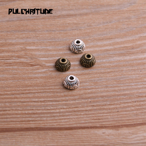  40pcs 3*7*7mm Two Color Bead Caps Charm Hollow MINI Flower Pendants Jewelry Accessories DIY Receptacle Charms ► Photo 1/5