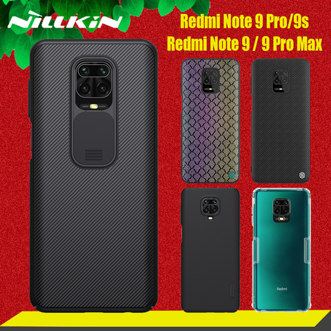 for Xiaomi Redmi Note 9 Pro Max 9s POCO X3 NFC Case Nillkin Frosted Hard PC Textured Slide Camera Lens Protect Soft Silicon Case ► Photo 1/6