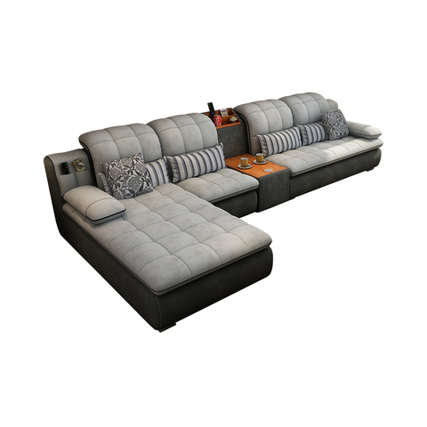 Velvet Fabric Sectional Sofa, Sectional Lounge Sofa Sets