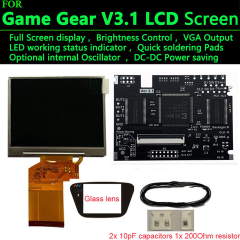 V3.1 LCD Screen For SEGA Game Gear HighLit Full Display VGA Out Mod Highlight Adjustable Brightness LCD Kits For SEGA GG Console ► Photo 1/6
