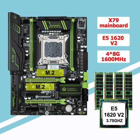 HUANANZHI X79 Gaming Motherboard Setup Dual M.2 Slot CPU Xeon E5 1620 V2 3.7GHz Big Brand RAM 32G(4*8G) RECC 2 Years Warranty ► Photo 1/6