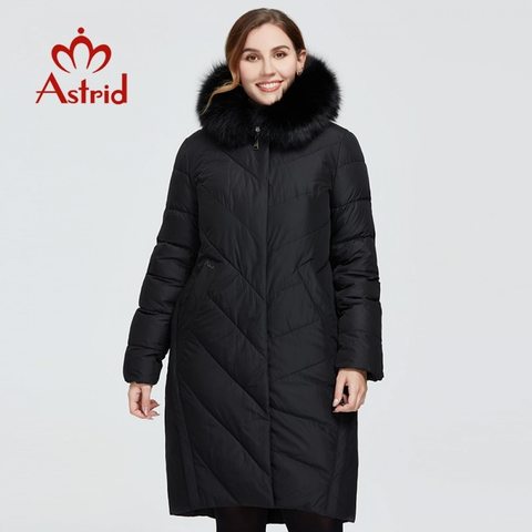 Astrid 2022 New Winter Women's coat women long warm parka Jacket with fox fur hooded large sizes Bio-Down female clothing 9172 ► Photo 1/6