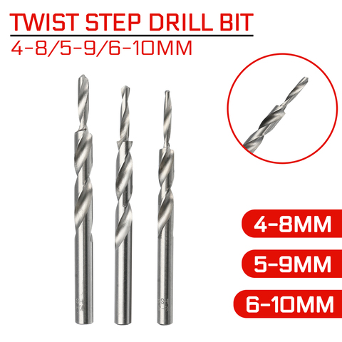 Twist Step Drill Bit 4-8/5-9/6-10mm For Woodworking Manual Pocket Hole Drill Bits Tool Accessories ► Photo 1/6