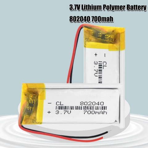 3.7v Rechargeable 802040 Li Ion Polymer Lithium Batteries Pcb Charge Protected Lipo Li-polymer 700mAh Replacement Cel ► Photo 1/6