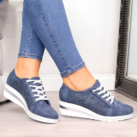 WDHKUN Autumn Women Flats Shoes Female Hollow Breathable Mesh Casual Shoes for Ladies Slip on Flats Loafers Lace Up Shoes Beach ► Photo 1/6