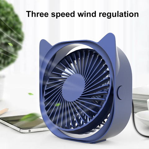 USB Mini Desktop Fan 360 Degrees Angle Adjustable Portable Electric Fan 3 Wind Speed Adjustable Mini Fan Summer Cooling Tools ► Photo 1/6