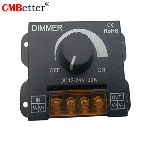 New 12V 24V LED Dimmer Switch 30A Voltage Regulator  Brightness Adjustable Controller for LED Strip Light Lamp ► Photo 1/6