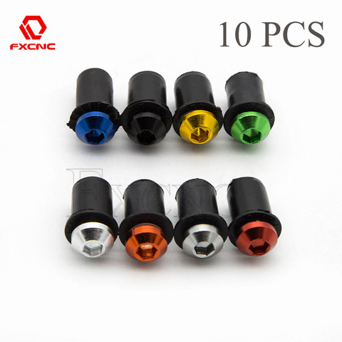 10PCS 5MM Universal Motorcycle Windscreen Fastener Nuts Screw Fairing Bolt For Honda CBR 125 300 600 900 954 929 1000RR CB GSF ► Photo 1/6