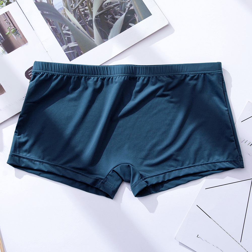 Men's Boxers Breathable Comfy Ice Silk Boxer Comfortable Shorts Bulge Underpants Solid Color Pouch Male Underwear Panties New ► Photo 1/6