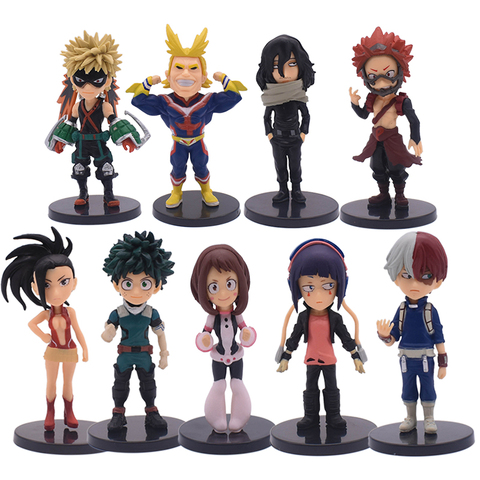 9pcs/Set Anime My Hero Academia Figure Izuku Midoriya Shouto Todorok URARAKA Bakugou Katsuk Hero Academ PVC Action Model Toys ► Photo 1/5