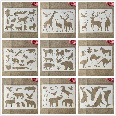 A4 29cm Bear Deer Giraffe Wild Animals DIY Layering Stencils Painting Scrapbook Coloring Embossing Album Decorative Template ► Photo 1/6