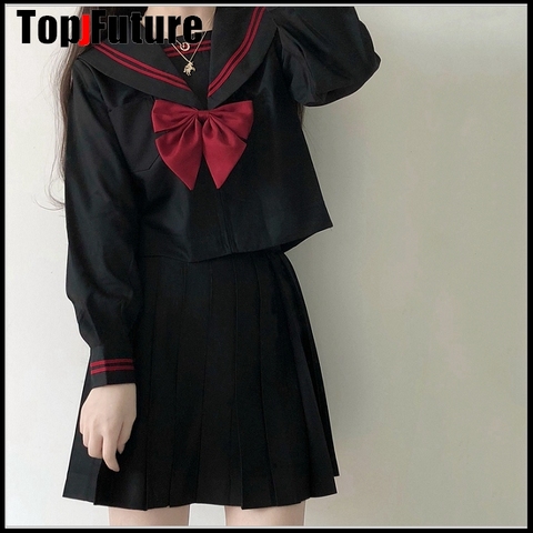 BLACK Orthodox college style Japanese student school uniform JK Uniform suit BAD GIRL GIcosplay  sailor suit class suit ► Photo 1/6