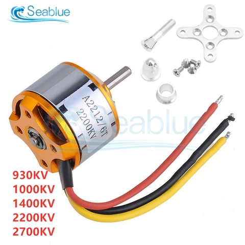 1Pcs A2212 Brushless Motor 930KV 1000KV 1400KV 2200KV 2700KV For RC Aircraft Plane Multi-copter Brushless Outrunner Motor ► Photo 1/6