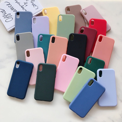 Solid Color Candy For iPhone XS MAX XR X 7 8 6s Plus Phone Cover Case  Silicone