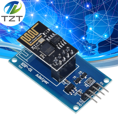 TZT ESP8266 ESP-01 Serial WiFi Wireless Adapter Module 3.3V 5V Esp01 Breakout PCB Adapters Compatible For Arduino ► Photo 1/6